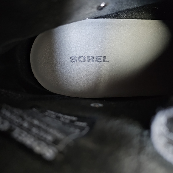 SOREL Joan of Arctic Wedge Lace Up Leather Boots 8.5 Black - Picture 11 of 12